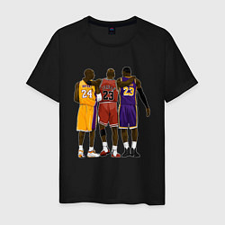 Футболка хлопковая мужская Kobe, Michael, LeBron, цвет: черный