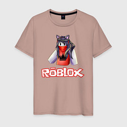 Футболка хлопковая мужская ROBLOX, цвет: пыльно-розовый