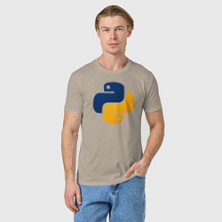 Футболка хлопковая мужская Python, цвет: миндальный — фото 2