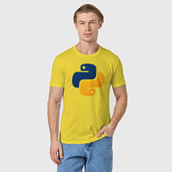 Футболка хлопковая мужская Python, цвет: желтый — фото 2