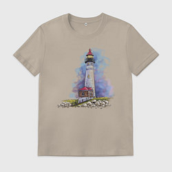 Мужская футболка Crisp Point Lighthouse