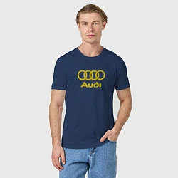 Футболка хлопковая мужская Audi GOLD, цвет: тёмно-синий — фото 2