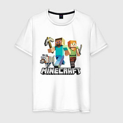 Футболка хлопковая мужская MINECRAFT, цвет: белый