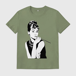Мужская футболка Одри Хепбернхлопок
