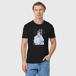 Футболка хлопковая мужская BTS, цвет: черный — фото 2