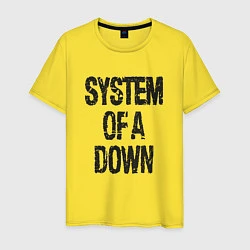 Футболка хлопковая мужская System of a down, цвет: желтый