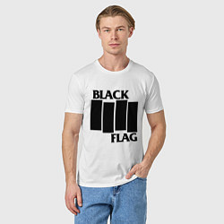 Футболка хлопковая мужская BLACK FLAG, цвет: белый — фото 2