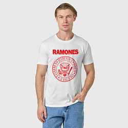 Футболка хлопковая мужская RAMONES, цвет: белый — фото 2