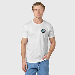 Футболка хлопковая мужская BMW, цвет: белый — фото 2
