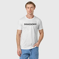 Футболка хлопковая мужская Shinedown, цвет: белый — фото 2
