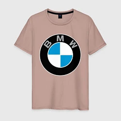 Футболка хлопковая мужская BMW, цвет: пыльно-розовый