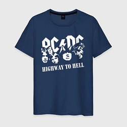 Футболка хлопковая мужская ACDC Highway to Hell, цвет: тёмно-синий