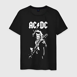 Футболка хлопковая мужская ACDC, цвет: черный