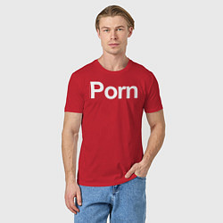 Футболка хлопковая мужская Porn, цвет: красный — фото 2