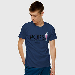 Футболка хлопковая мужская POPS, цвет: тёмно-синий — фото 2