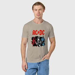 Футболка хлопковая мужская ACDC, цвет: миндальный — фото 2