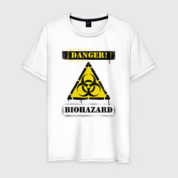 Футболка хлопковая мужская Biohazard, цвет: белый