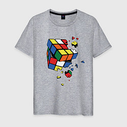 Футболка хлопковая мужская Кубик Рубика, цвет: меланж
