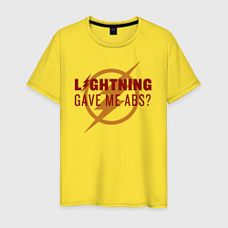 Футболка хлопковая мужская Lightning Gave Me Abs?, цвет: желтый