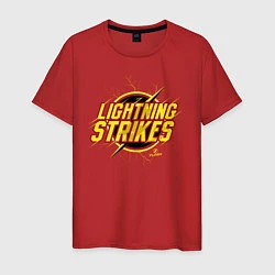 Футболка хлопковая мужская Lightning Strikes, цвет: красный