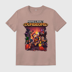 Футболка хлопковая мужская Minecraft Dungeons, цвет: пыльно-розовый