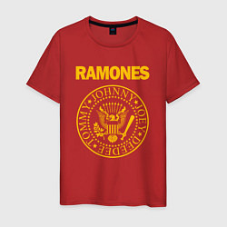 Футболка хлопковая мужская RAMONES, цвет: красный