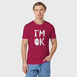 Футболка хлопковая мужская IM OK, цвет: маджента — фото 2