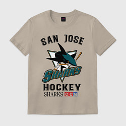 Футболка хлопковая мужская SAN JOSE SHARKS, цвет: миндальный