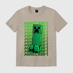 Футболка хлопковая мужская MINERCRAFT CREEPER, цвет: миндальный