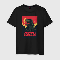Футболка хлопковая мужская Godzilla, цвет: черный