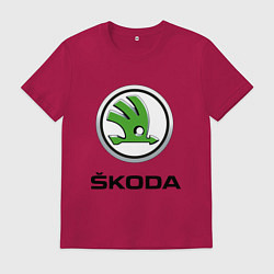 Футболка хлопковая мужская SKODA, цвет: маджента
