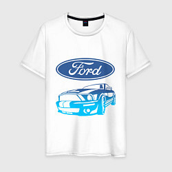 Футболка хлопковая мужская Ford Z, цвет: белый