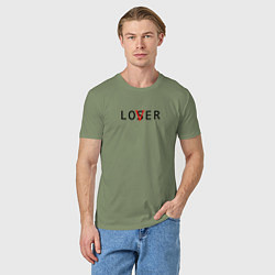 Футболка хлопковая мужская Lover - loser, цвет: авокадо — фото 2
