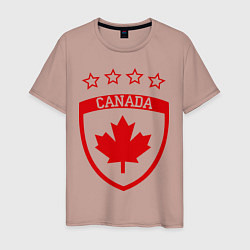 Футболка хлопковая мужская Canada: 4 Stars, цвет: пыльно-розовый