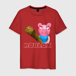 Футболка хлопковая мужская Roblox Piggy, цвет: красный