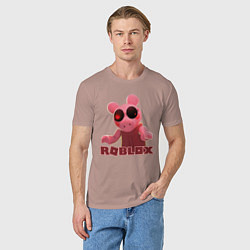 Футболка хлопковая мужская Свинка Пигги, цвет: пыльно-розовый — фото 2