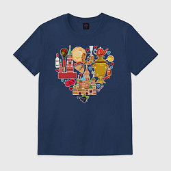 Футболка хлопковая мужская LOVE RUSSIA, цвет: тёмно-синий