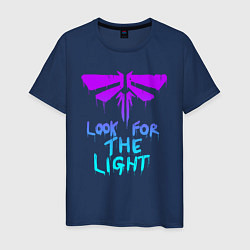 Футболка хлопковая мужская ЦИКАДЫ LOOK FOR THE LIGHT, цвет: тёмно-синий