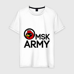 Футболка хлопковая мужская Omsk army цвета белый — фото 1
