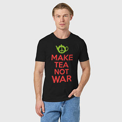 Футболка хлопковая мужская Make tea not war, цвет: черный — фото 2