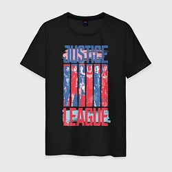 Футболка хлопковая мужская Justice League, цвет: черный