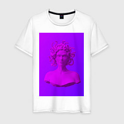 Футболка хлопковая мужская Vaporwave art 1-1, цвет: белый