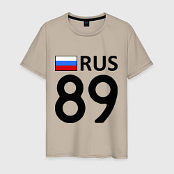 Футболка хлопковая мужская RUS 89 цвета миндальный — фото 1