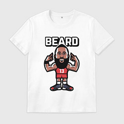 Футболка хлопковая мужская Harden - Beard, цвет: белый