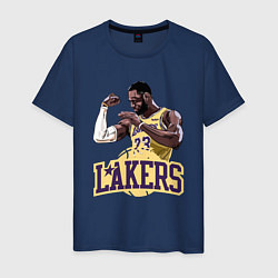 Футболка хлопковая мужская LeBron - Lakers, цвет: тёмно-синий