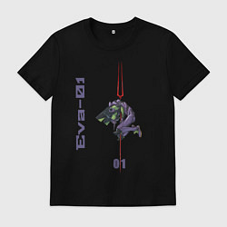 Футболка хлопковая мужская Eva01, цвет: черный