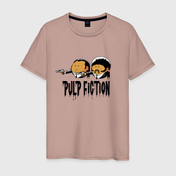 Футболка хлопковая мужская Pulp fiction, цвет: пыльно-розовый