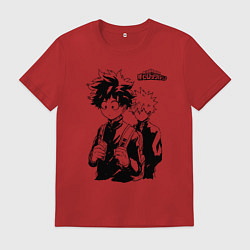 Футболка хлопковая мужская Моя геройская академия, цвет: красный
