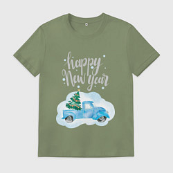 Мужская футболка Новогодняя машина
