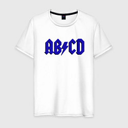 Футболка хлопковая мужская ABCD надпись, цвет: белый